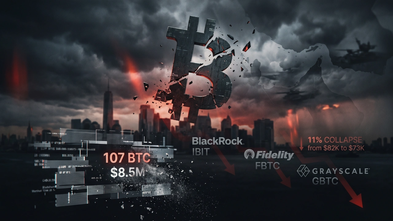 Bitcoin Cracks $73K: ETF Exodus, Geopolitics, and a Mysterious $8.5M Burn