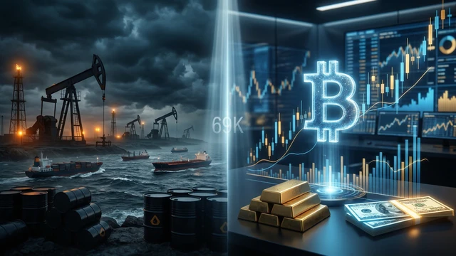 Bitcoin hält 69.000 Dollar, während die Nahost-Ölkrise die Safe-Haven-Hierarchie neu ordnet