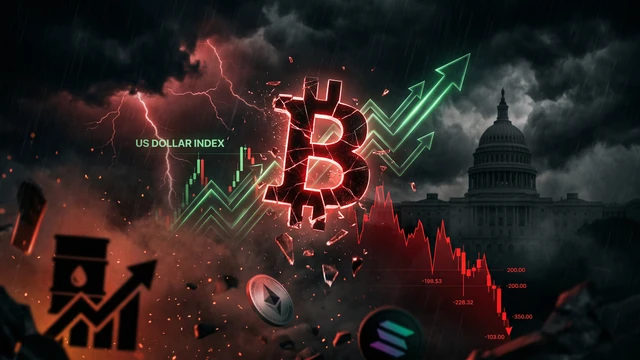 Geopolitics Triggers Bitcoin Selloff as DXY Eyes Critical Breakout